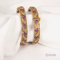 Leaf with red stone bangle