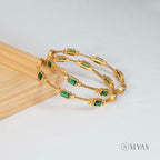 Green stone bangles