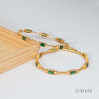 Green stone bangles