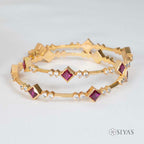 Red and White Stone Bangle