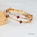 Red and White Stone Bangle