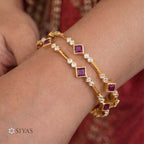 Red and White Stone Bangle