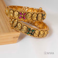 Intricate gold bangles with stones(pair)