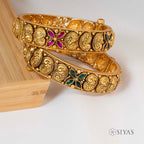 Intricate gold bangles with stones(pair)