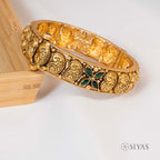 Intricate gold bangles with stones(pair)