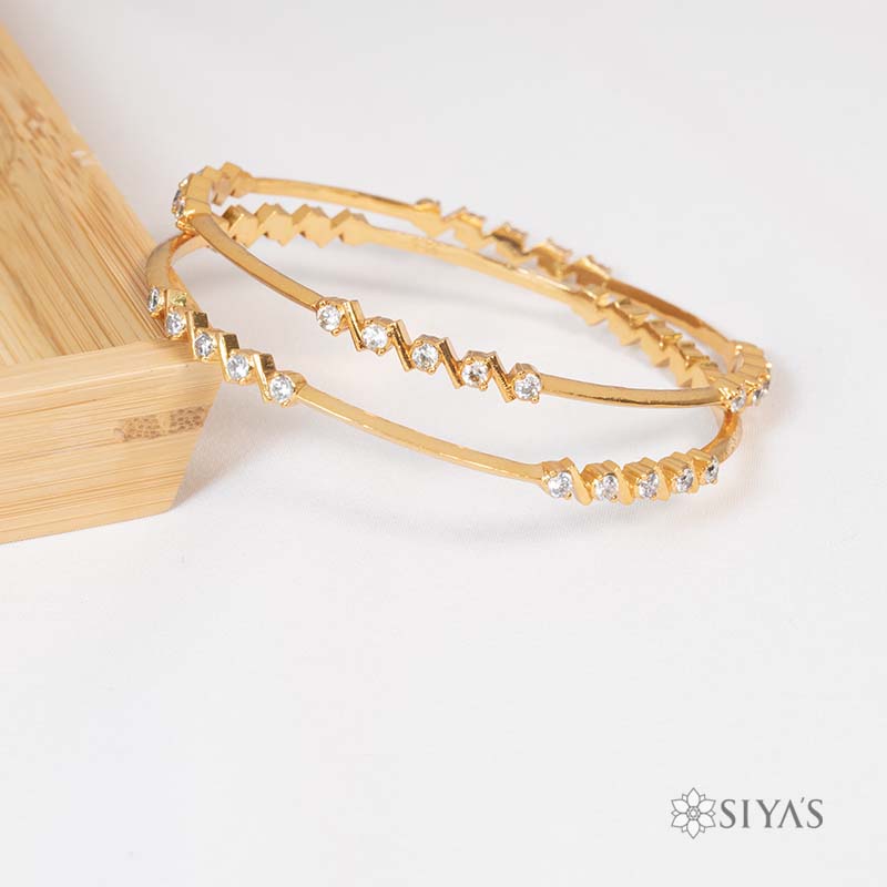 Stylish white stone bangles