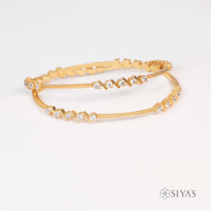 Stylish white stone bangles