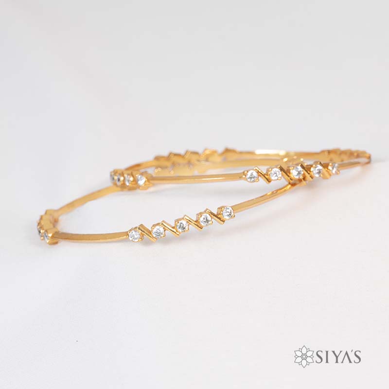 Stylish white stone bangles