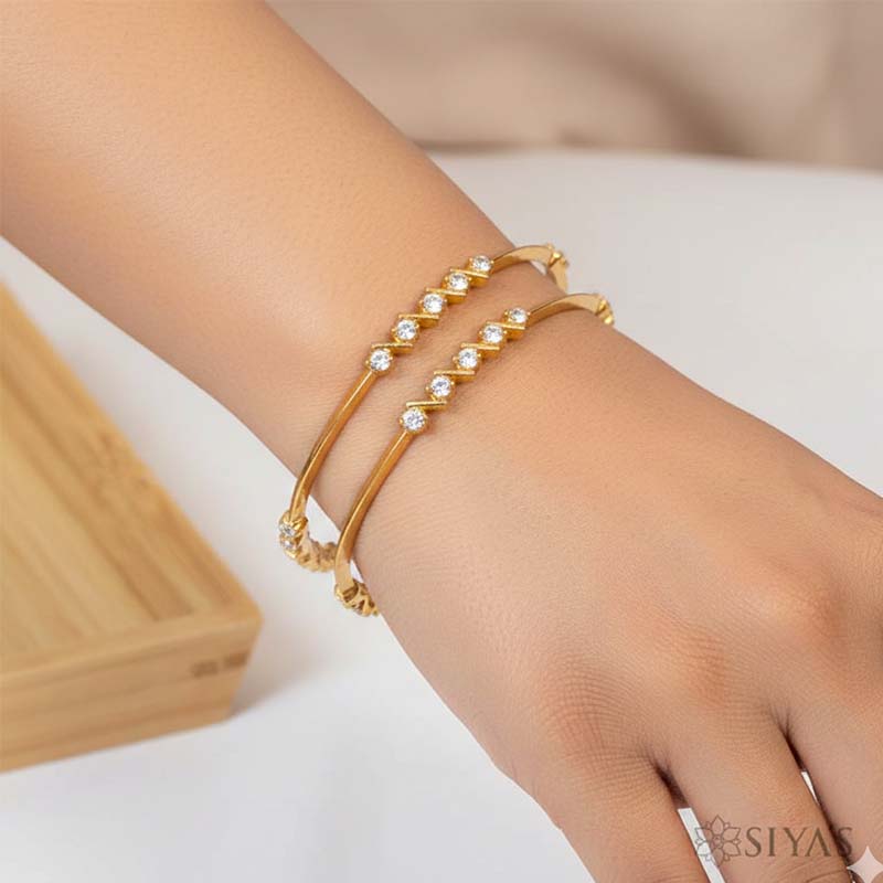 Stylish white stone bangles