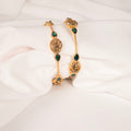 Antique Lakshmi green stone bangle