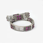Oxidised red stones kada (single)