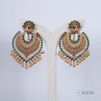 Antique peacock green earrings