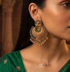 Antique peacock green earrings