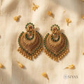 Antique peacock green earrings