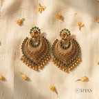 Antique peacock green earrings