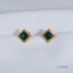 Green stone studs