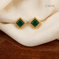 Green stone studs