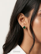 Green stone studs