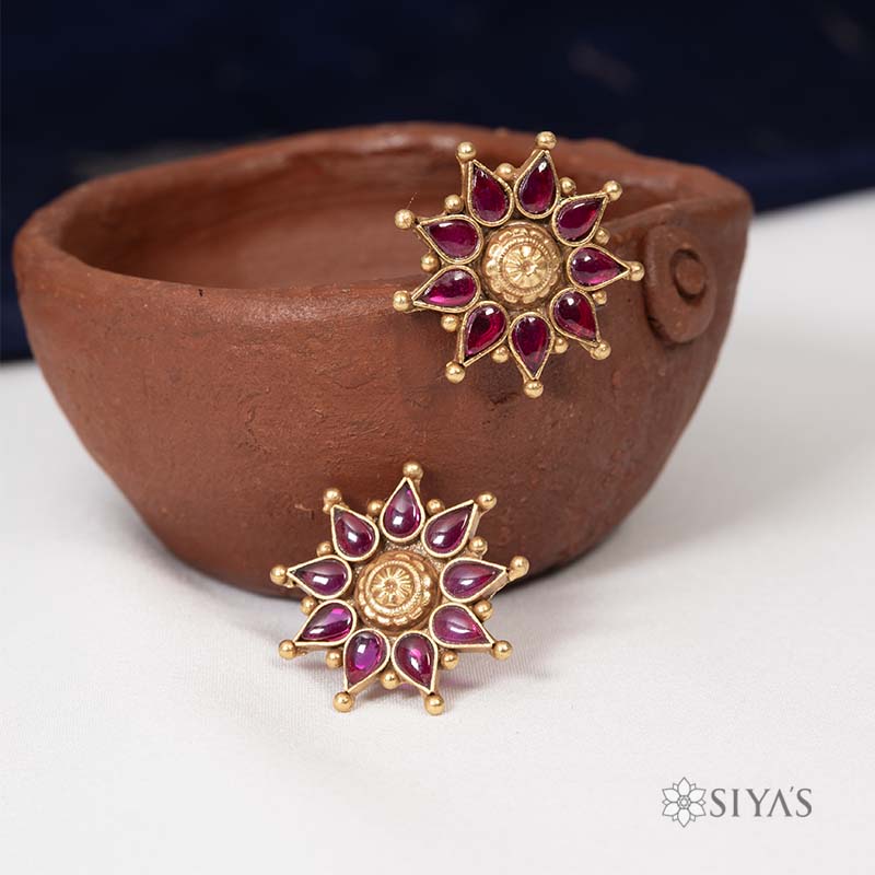 Beautiful red stone earring