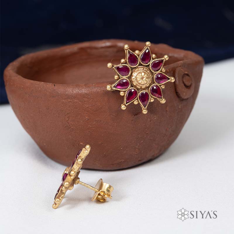 Beautiful red stone earring