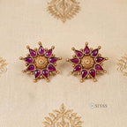 Beautiful red stone earring