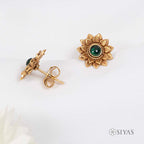 Green flower studs