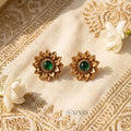 Green flower studs
