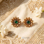 Green flower studs