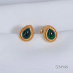 Green stone studs