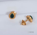 Green stone studs