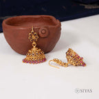 Red stone hanging jumka