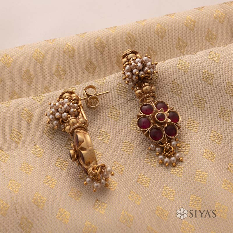 Red stone heritage Earring