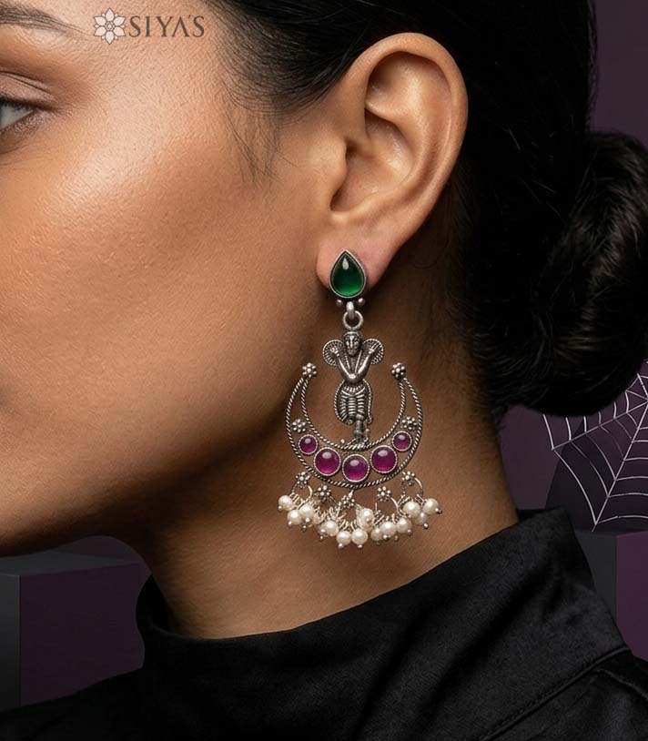 Radhe chandbala with stones and pearl drops