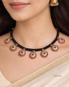 Black thread classic necklace