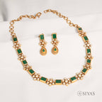 Green and white stone necklace