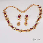 Red and white stone necklace