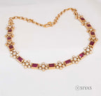 Red and white stone necklace