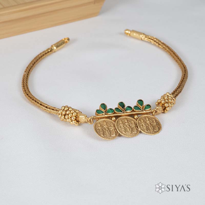 3 coin green stone necklace