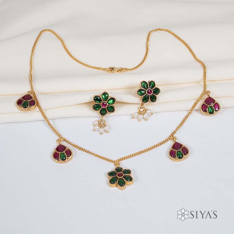 Kundan drop chain
