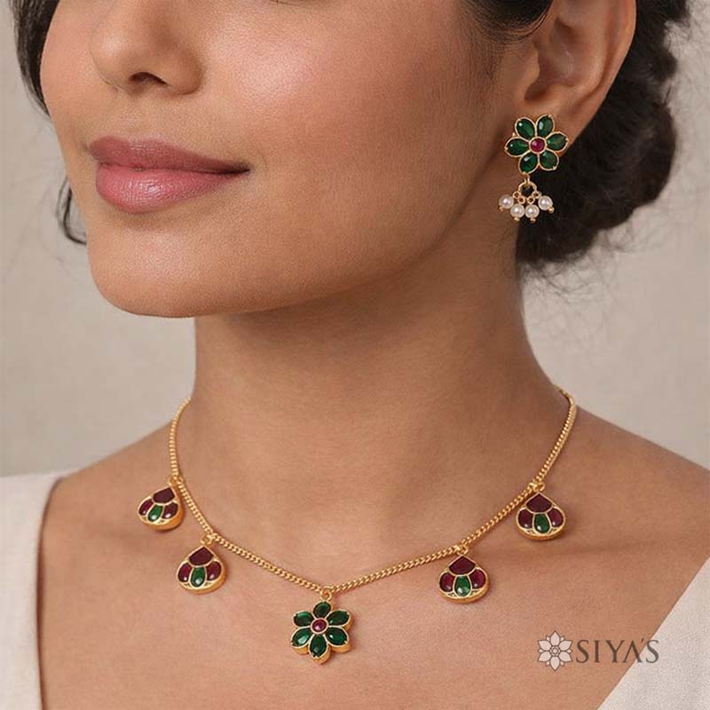 Kundan drop chain