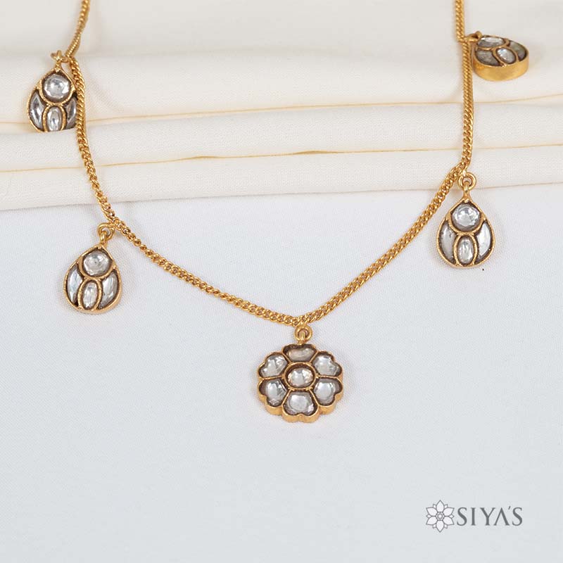 White stone pendant chain