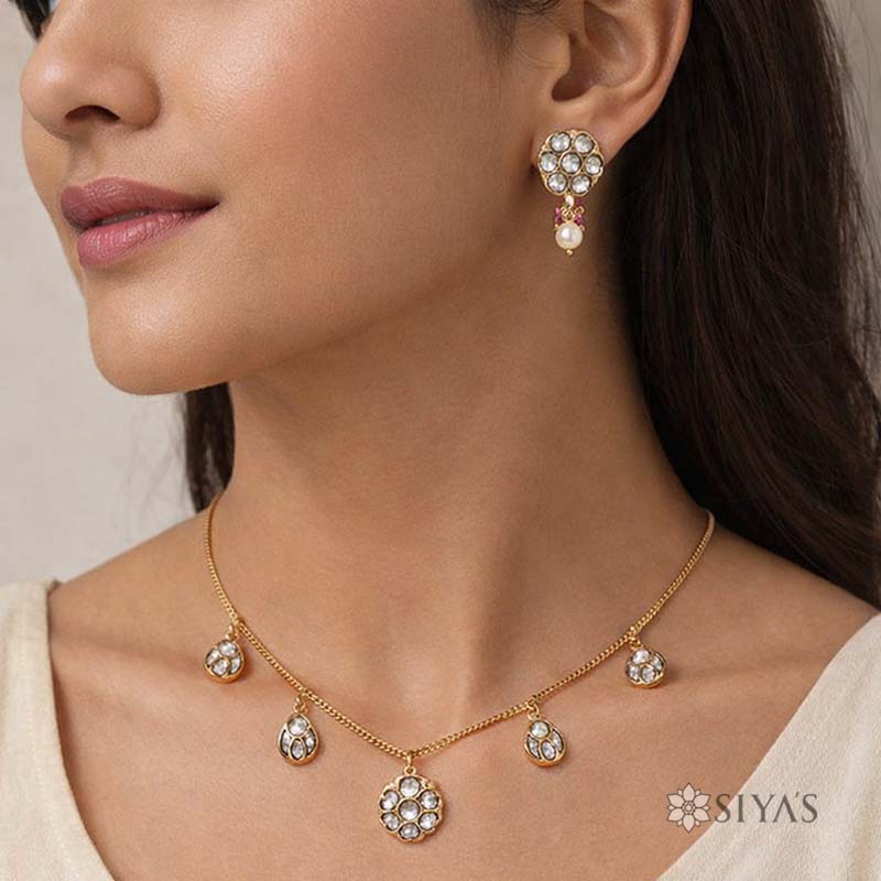 White stone pendant chain