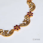 Antique peacock design with red flower