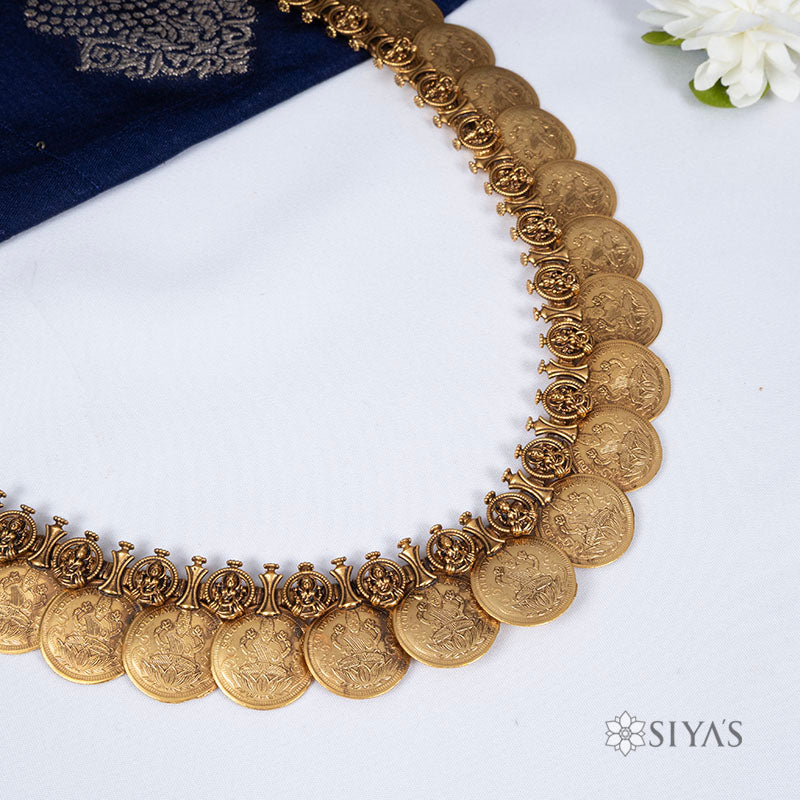 Gold-Toned Lakshmi Coin Necklace