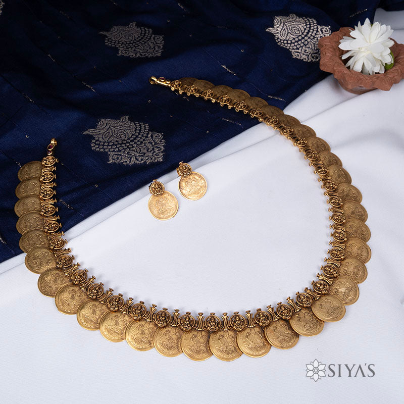 Gold-Toned Lakshmi Coin Necklace