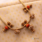 Coral and pearl antique chain