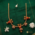 Coral and pearl antique chain