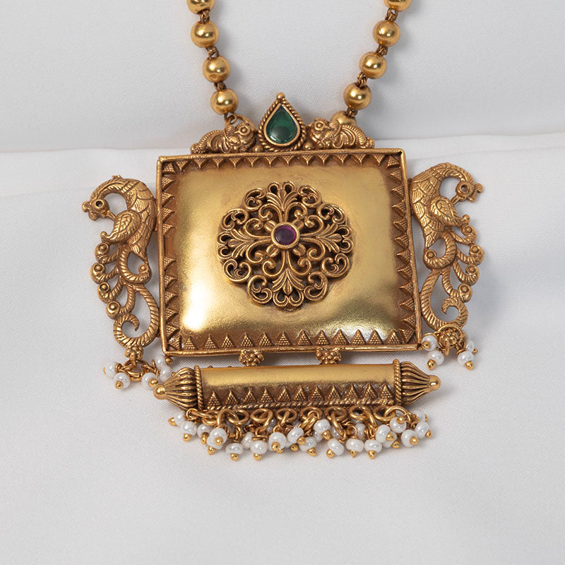 Square pendant  long chain