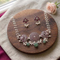 Red stone circle choker