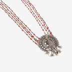 Peacock with coral long chain